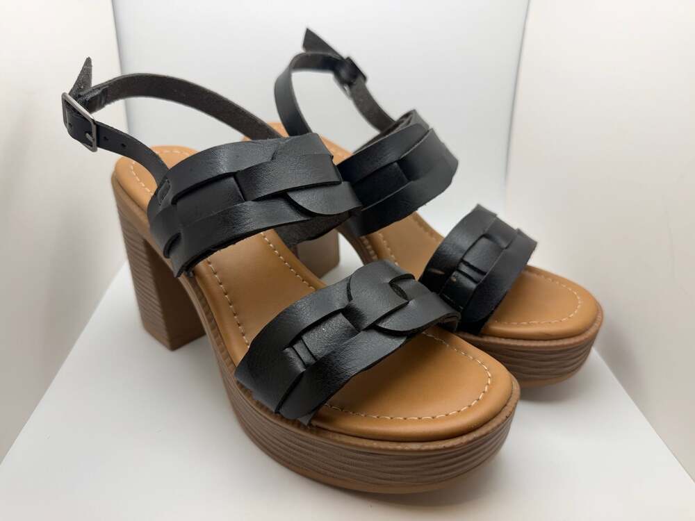 Pierre Dumas Vikki Woven Heeled Sandal Black Size 6
